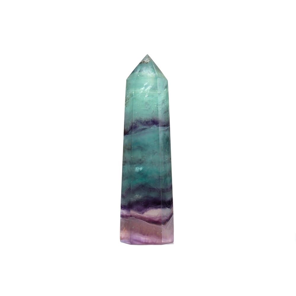 KJEBVHIRS 1PC Crystal Rainbow Fluorite Quartz Point Column Rainbow Gem Ore Tower Obelisk Home Ornaments Ornaments (Size : 7-8cm)