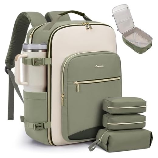 LOVEVOOK 40L Travel Backpack for Women & Men, Airline Approved Carry On Luggage with 3 Packing Cubes, TSA Overnight Bags, Waterproof Personal Item Bag, Weekender Essentials Backpacks fits 17" Laptop