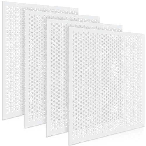 Image of DoubleFill 2 Pack 2' x 2' Plastic Perforated Tiles with 3 /8 inch Holes 24 inch x 24 inch White Drop Ceiling Tiles Plastic Ceiling Grid Covers(3 /8 inch Holes,24 inch X 24 inch,White,4 Pack)