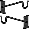 RTZEN Plant Hanger Indoor Hook Wrought Iron Plant Hangers Outdoor Metal Hooks Decorative Heavy Duty Wall Hooks for Hanging Plants Baskets Lanterns Wind Chimes 2 Pack Shepherds Hooks