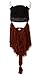 Kafeimali Men's Head Barbarian Vagabond Beanie Original Foldaway Beard Hats Halloween Viking Horns Bearded Caps (Brown)