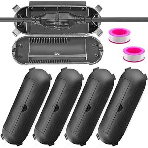 IRmm 4 Pack Outdoor Extension Cord Safety Cover, Waterproof Seal Connection Protectors with 4 Lockable Latches, Protect Holiday Decoration Lights, Plugs and Connectors (Black) Cover