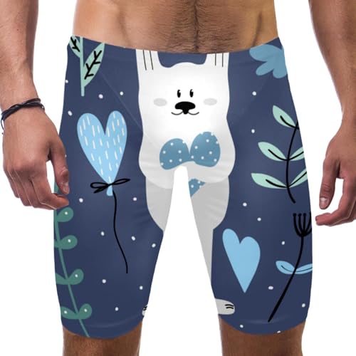 Traje de baño para hombre de natación en tallas grandes S a 3XL con estampado botánico