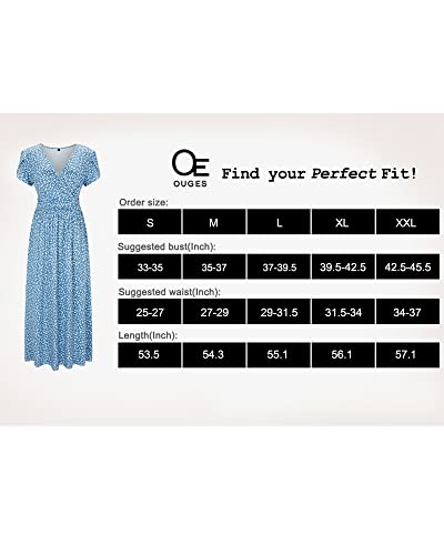 Ouges Summer Maternity Maxi Dress Wrap V Neck Baby Shower Pregnancy Dresses For Photoshoot(Floral-3, Medium) #TOP5