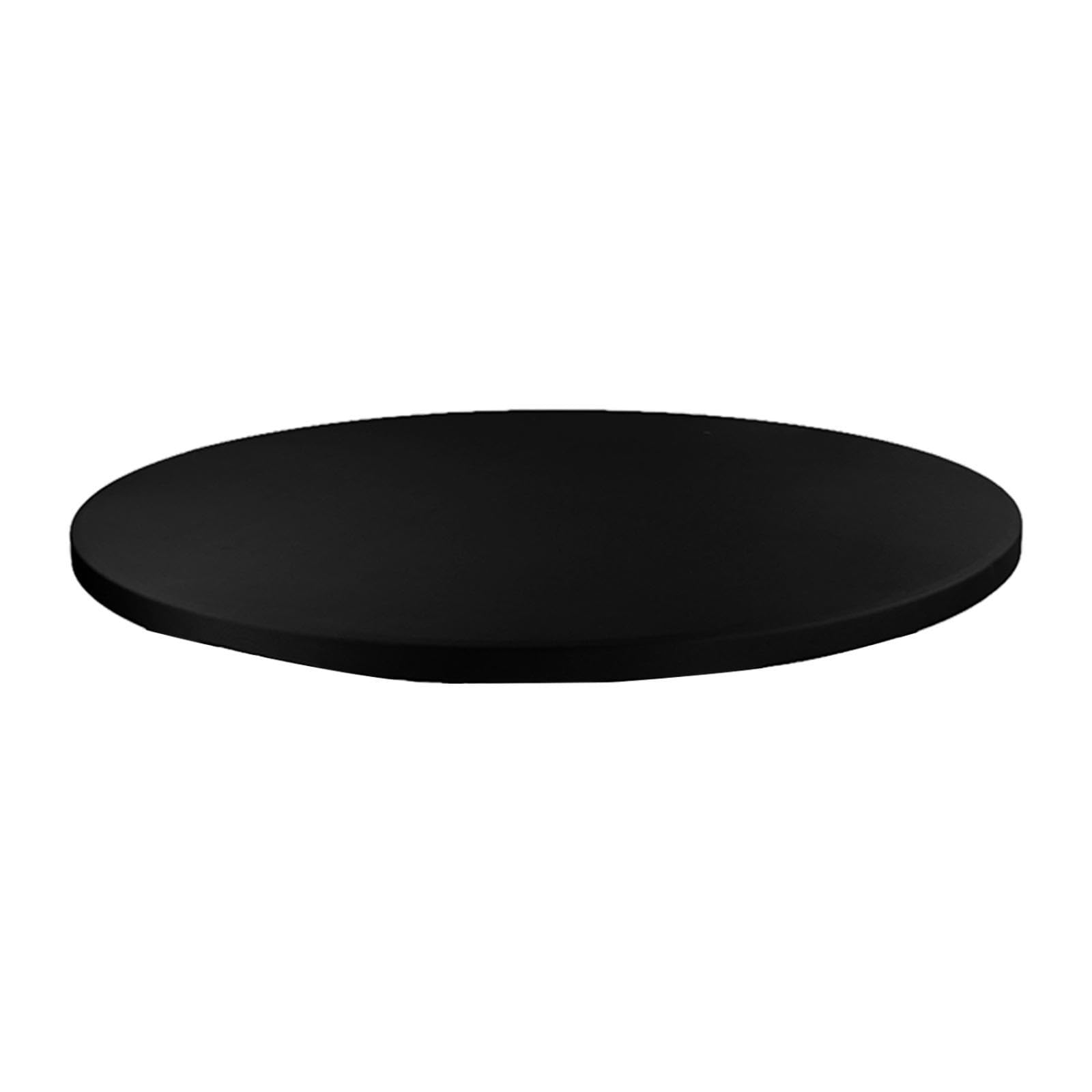 NIVAA Fitted Round Table Cloth Elastic Edge Non Slip Lightweight Round Table Cover Black-image-48