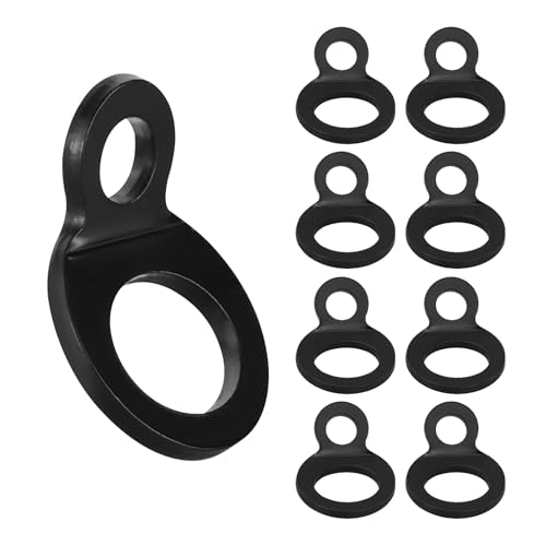 AMANDELIZABE 9 pezzi, gancio di ancoraggio, anello di ancoraggio nero, per il montaggio in garage, officina, camion, rimorchi, carrello da golf