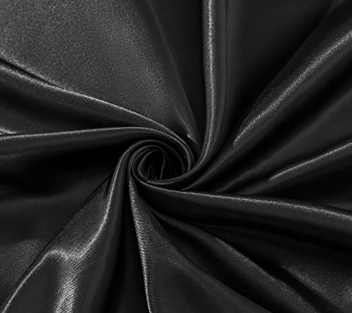 Milvowoc Full Satin Fitted Sheet, Black Fitted Sheet Only Soft Bottom Fitted Sheet, Fitted Bed Sheets - 1 Piece #TOP6