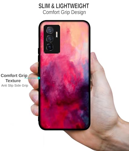 Image of Holi Color Design Premium 2D Printed Metal Back Case Cover for Vivo V23E 5G / Y75 4G, Multicolor