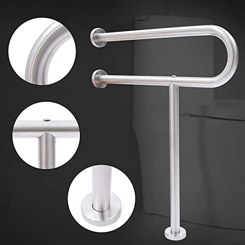 Barre d'appui en acier inoxydable anti-glisse toilette 75 kg - 8