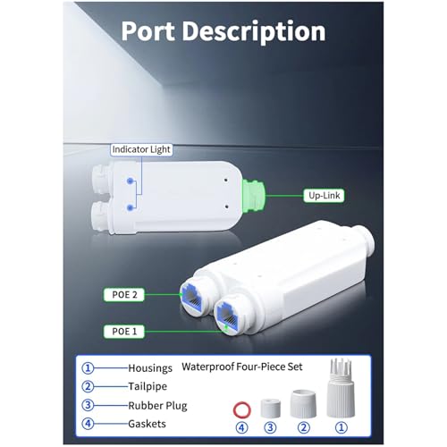 Répéteur POE 48V étanche IP66 switch prolongateur Ethernet