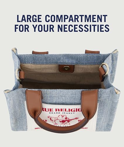 Image of True Religion Tote Bag, Women's Mini Travel Shoulder Bag with Adjustable Strap