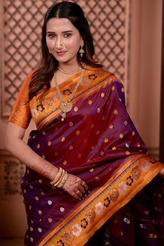 Image of SGF11 Women's Kanjivaram Pure Soft Silk Saree With Unstitched Blouse Piece