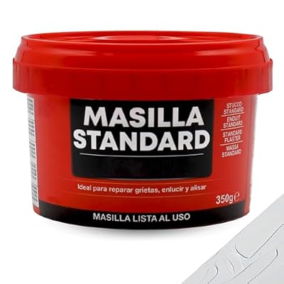 TECHZOCO Masilla Standard de Pared, Ideal para reparar grietas, enlucir y alisar, Masilla lista al uso, Rellenadora de agujeros, Color Blanco, Contiene 350 gramos