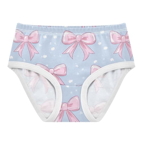 Wusikd Cute Pink Bows Girls' Underwear Cotton Ribbons Girls Briefs Soft Toddler Underwear 2T