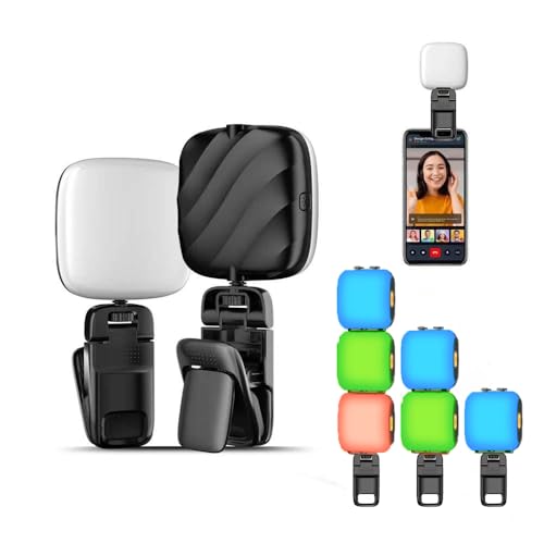 Luz LED para Selfie con Clip - Luces de Relleno Portátiles Recargables Soporte retráctil Iluminación para Ordenador Tableta Teléfono Cámara Video Vlog Fotografía Transmisión en vivo