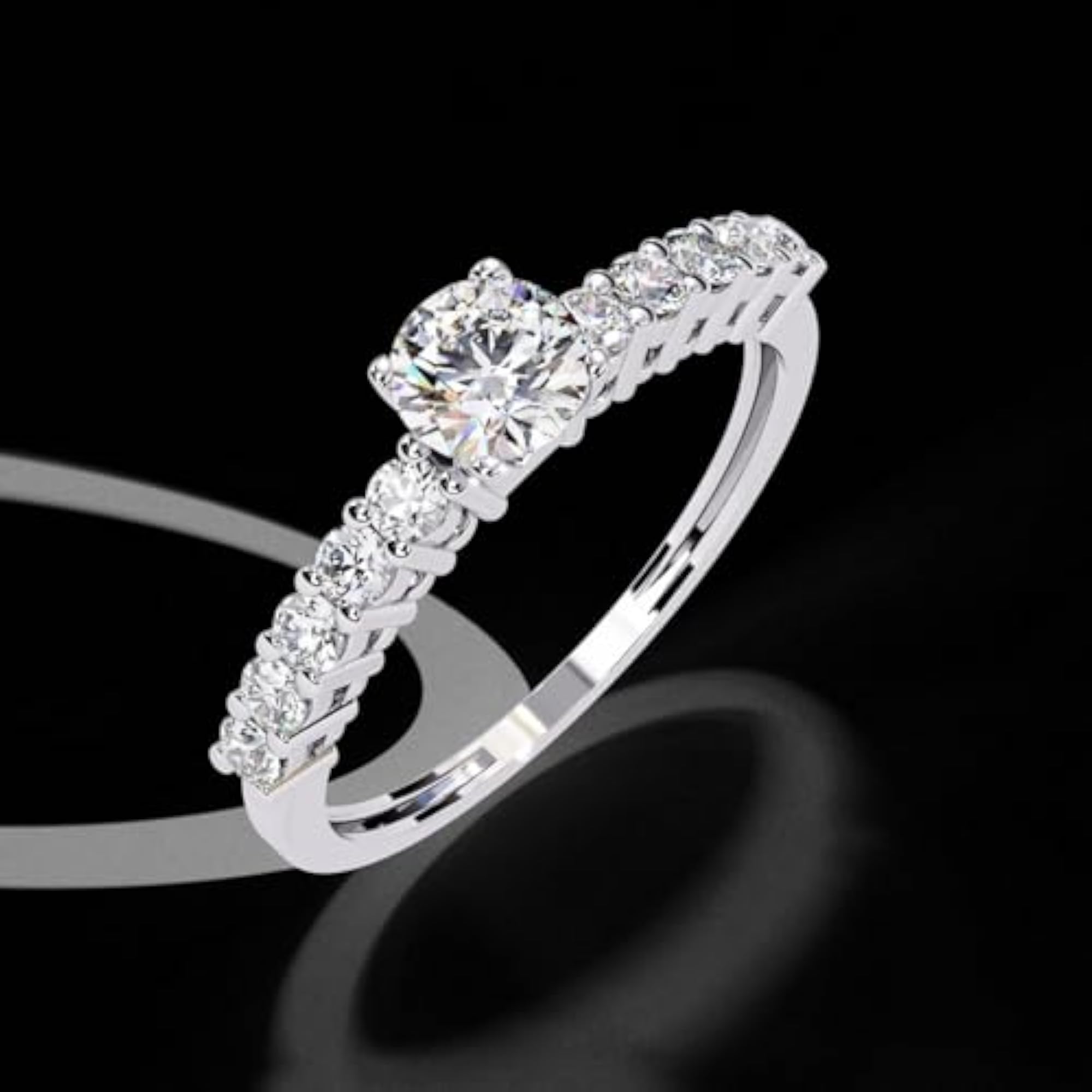1.02Ct Round Cut White CZ Solitaire Ring