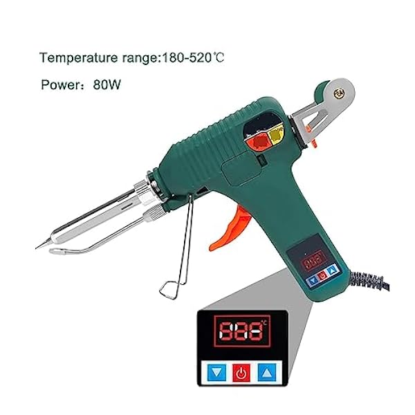 Lödning kit Reparationsverktyg, Lödkraft Bärbar Värme Intern 180-520℃ Digitalt järn, Facklare Display Elsvetsning (Color : With Welding wire, Size : Plug)