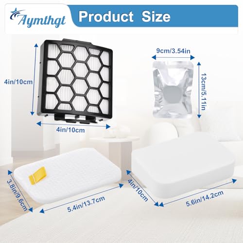 Image of ZU102 Filter & Odor Cartridges for Shark ZU102 ZU100 Rotator Vacuum | 2 HEPA Filters 4 Foam & Felt Filters and 4 Odor Neutralizer Cartridges, Replacement Parts # 1238FT60 & 1239FT60 & 1541FC3000