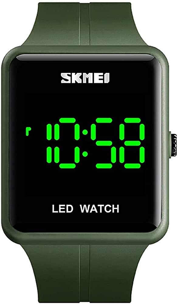 Gosasa Classic Square Face Unisex Women's Men's Digital Multifunction Outdoor Casual Watch Countdown 50M Waterproof Led Light Wristwatch