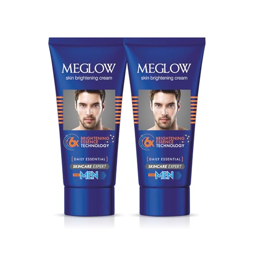 Meglow Fairness Cream for Men Pack of 2 (50g Each)- With Brightening Essence Technology Mild Fragrance|SPF 15|Paraben Free|Vitamin E,Aloevera Extracts Helps to Moisturize Skin