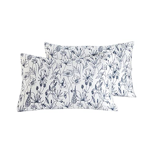 Susybao SZJRQC2020091702 100% Cotton Pillowcases Queen Size Set Of 2 Vintage Flowers Print Bed Pillow Covers Envelope Closure End Floral Pillow Encasement Luxury Quality Soft Comfortable Durable  cover