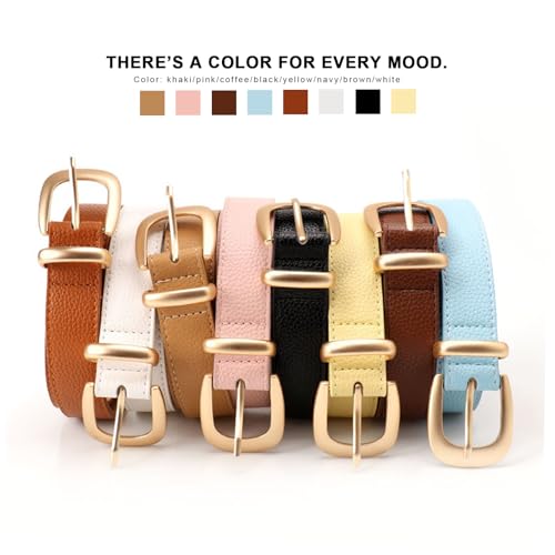 Belt for Women Ladies Waist Belt for Jeans Dress Fashion PU Leather Belt with Gold Buckle4