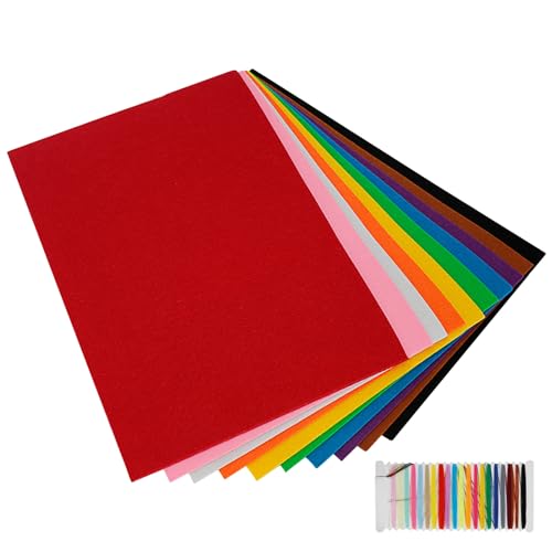 SENUN カラーフェルト フェルト フェルト生地シート 不織布 カラフル10色 10枚セット 20cm×30cm 厚さ2mm フェルト 生地 無地 クラフト DIY マスコット作り カラー豊富 柔らかい 手芸用 材料 幼稚園 教材 装飾 手作り (10)のサムネイル