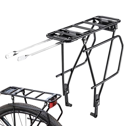 Bastidor de bicicleta ajustable para evitar caídas de carga con soporte de aluminio trasero