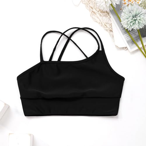 Jugaoge Kids Girls 2 Piece Sport Outfit Sleeveless Crop Tank Top and Shorts Set Dance Gymnastics Swimming4