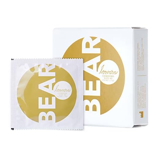 Loovara 3 Condones Individuales – Condones de Tamaño 60 – Talla Bear – Condón Delgado Hecho con Caucho Justo – más Diversión y Sensación Durante el Sexo – Paquete de 3 Condones Veganos
