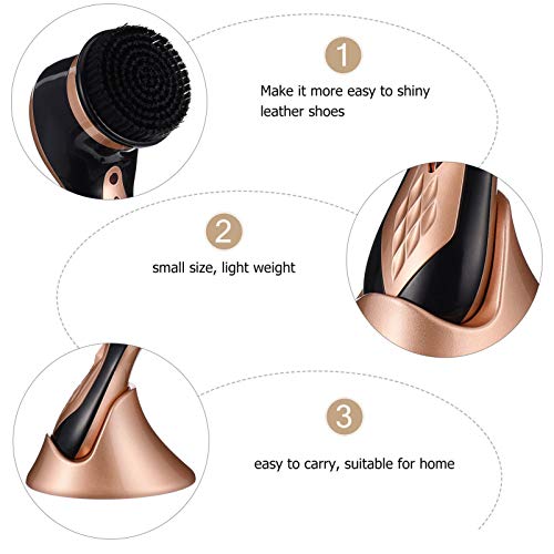 SOLUSTRE Shoe Polisher Cleaner Brush Electric Shoe Shine Kit Mini Portable Handheld Shoes Cleaning Tool for Shoe Leather Bag Sofa