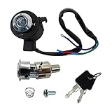 Black Ignition Key Switch Tail Box Lock Set with Key 71441-94 for 2011-2017 Harley-Davidson Sportster 883 Super Low XL883L