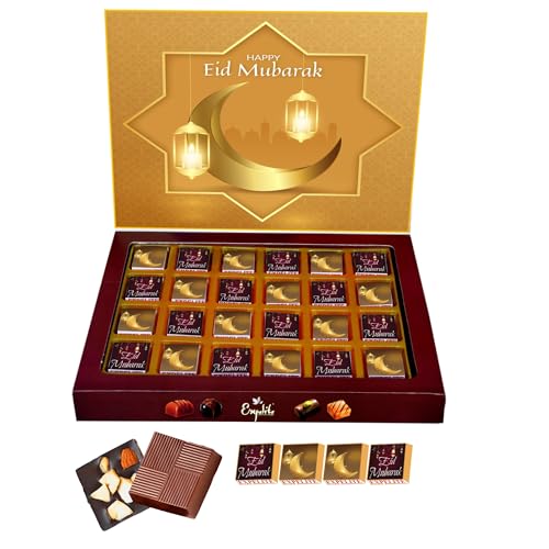 Image of EXPELITE Eid Mubarak Dry Fruits Chocolate gift 24 pieces - Gift for Friends Family