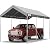 ADVANCE OUTDOOR 10x20 ft Heavy Duty Carport Potable Car Canopy Garage Party Tent Boat Shelter, Adjustable Height from 9.5 ft to 11 ft, Gray