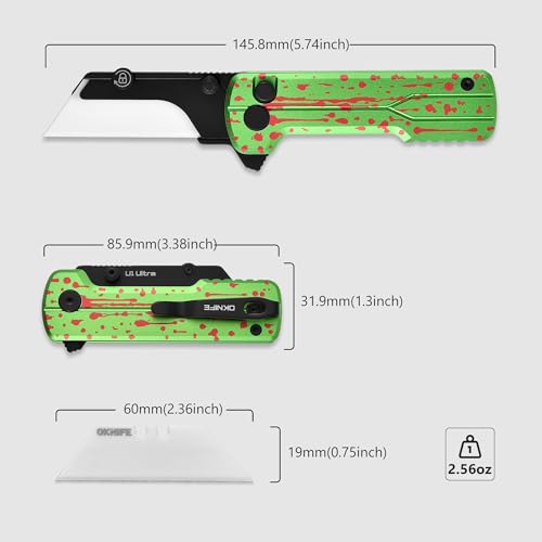 Image of OKNIFE U1 Ultra Pocket Folding Utility Knife, Ceramic Blade with Clip