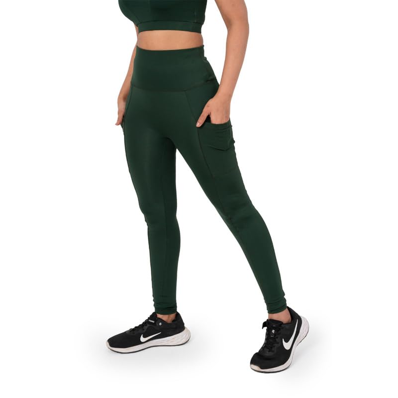 Image of High Waisted Leggings for Women with Side Pockets, Squat-proof, Gym Legging, Bottom Sportswear for Girls & Women, Medium Compression, Stretchable Tight with Premium Fabric