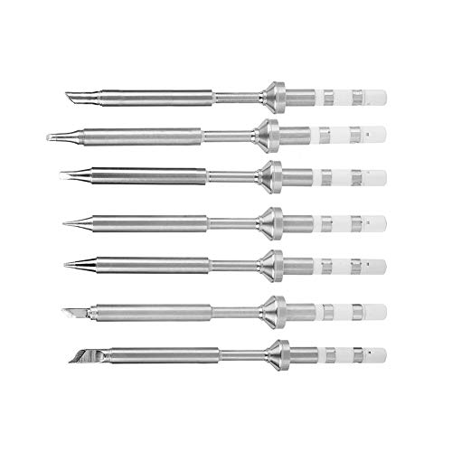 Image of 7 Types Mini Stainless Steel Soldering Iron Tips, Iron Station Kit, Replacement for TS100 Soldering Iron (Set of seven)