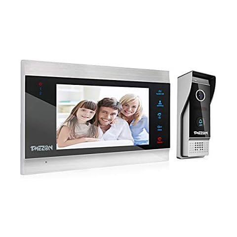 TMEZON Video Door Phone Doorbell Intercom System,1080P Door Entry System with 7 Inch 1-Monitor 1-Camera For 1-Family house,Touch Button, Night Vision,Support Automatically Snapshot/Recording Cover