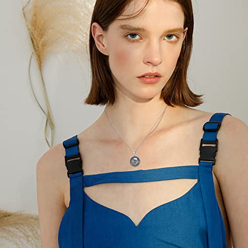 Aoveao Rose Skull Photo Locket Necklace S925 Sterling Silver Oxidized Retro Skull Pendant Necklace That Holds Pictures,Custom Photo Box Necklace, Mother's Day Jewelry Gift For Dad Mom Lover #TOP3