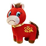 Muñeco de Peluche de Caballo para el Año Nuevo Chino 2026, Figura Divertida de Felpa con Bordado, Amuleto de la Suerte, Decoración Multi-Función para Hogar, Tienda o Mesa de Fiesta Lunar
