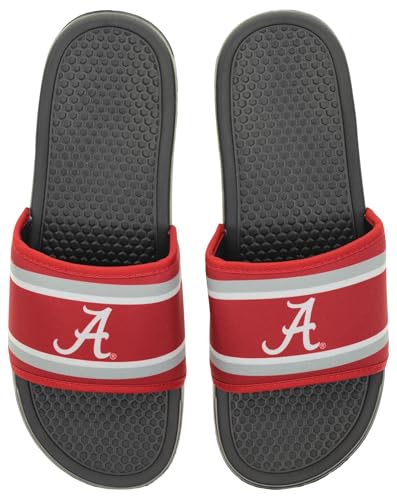 Image of FOCO NCAA Printed Team Logo and Color Stripes Comfortable Slide Sandals