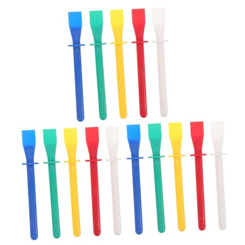 HOMSFOU 15pcs Palette Stick Glue Scrapers for Crafts Painting Glue Applicator Sticks Various Colors DIY Leather Crafts Tools