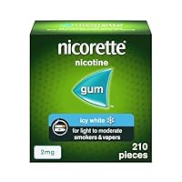 Nicorette Icy White 2mg Gum (210 Pieces), Discreet Stop Smoking and Stop Vaping Aid to Help you Quit For Good, Tackle Cravings and Withdrawal Symptoms, Nicotine Gum (Quit Smoking or Vaping)