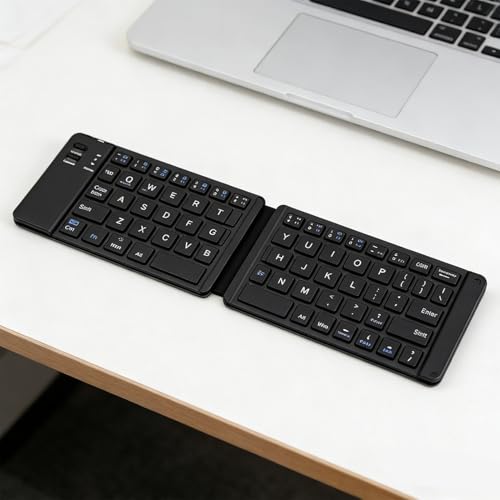 Teclado Bluetooth plegable inalámbrico y con cable color negro 4