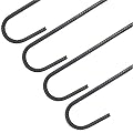 USA Made (10-Pack) Fence, Landscape, Tent, Camping, Irrigation etc. : Curved Steel Rebar Ground Stakes J Hook - Heavy Duty 12" Hammer Through Hard Soil, Great with Irrigation Pipe (Fits 3" Pipe)