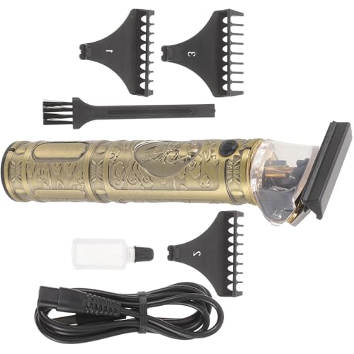 OSALADI Cortapelos Eléctrico Forma de Cabeza de Buda Estilo Retro Cuchillas Ajustables Batería Recargable USB 1200 Mah 4 Peines Guía para Corte Preciso Adecuado para Peluquería y