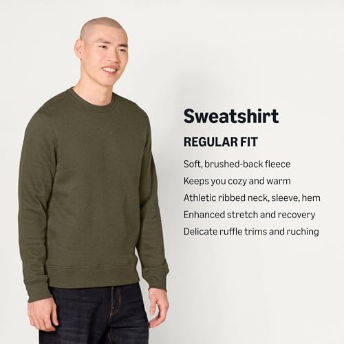 Image of Amazon Essentials Men's Crewneck Fleece Sweatshirt with Ribbing (Available in Big & Tall)
