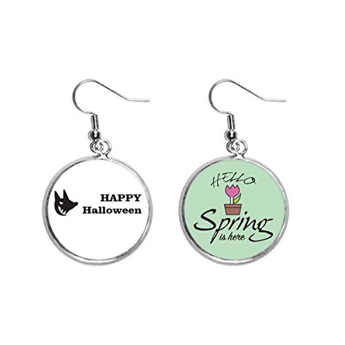 Pendientes de perro feliz antialérgicos con colgante decorativo de temporada