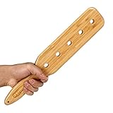 Bamboo Wood Paddle, Smooth Wooden Paddle with Airflow Holes, 14.5 Inch