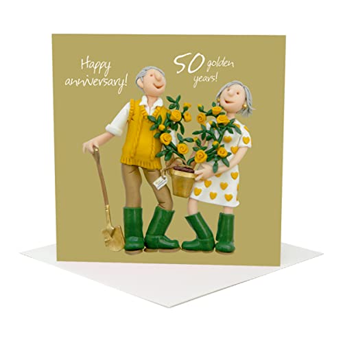 Holy Mackerel 50th Wedding Anniversary Card for Couple Fun Golden Wedding Anniversary Card Original Artwork by Erica Sturla